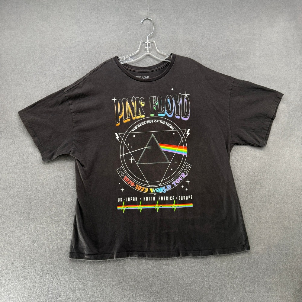 Pink Floyd T-Shirt Dark Side of the Moon World Tour Graphic Black Large 2022